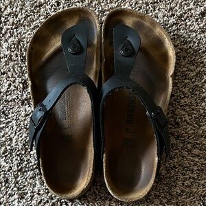 Birkenstock Black and Brown Thong Sandals